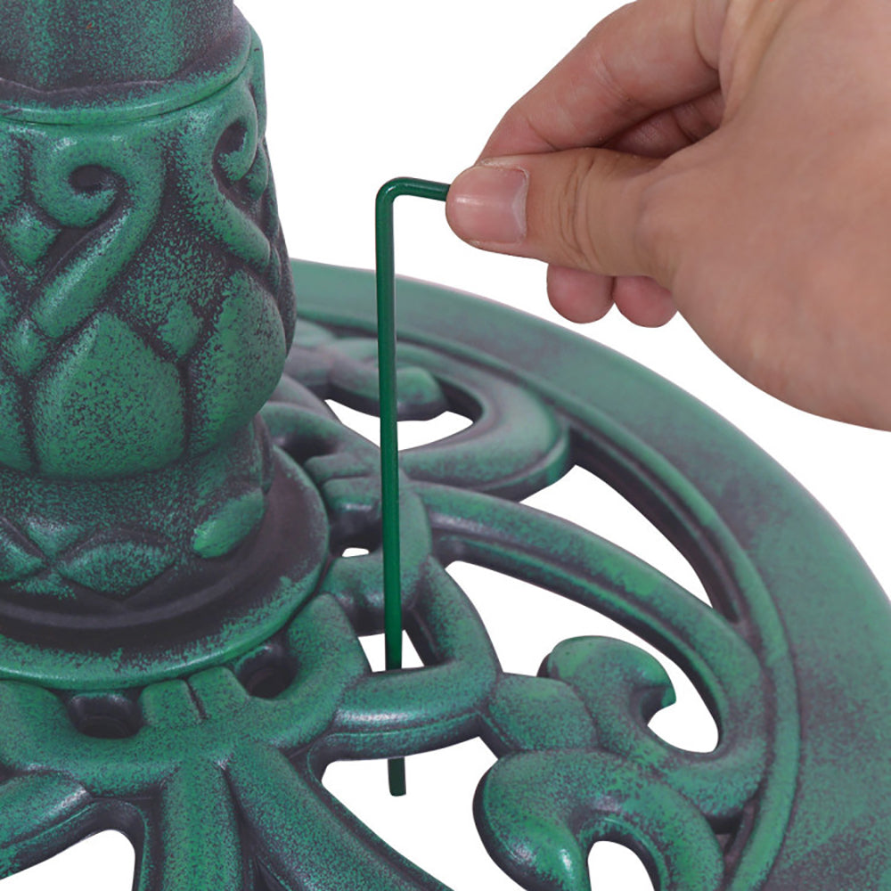 Outdoor Garden Green Pedestal Bird Bath and Feeder