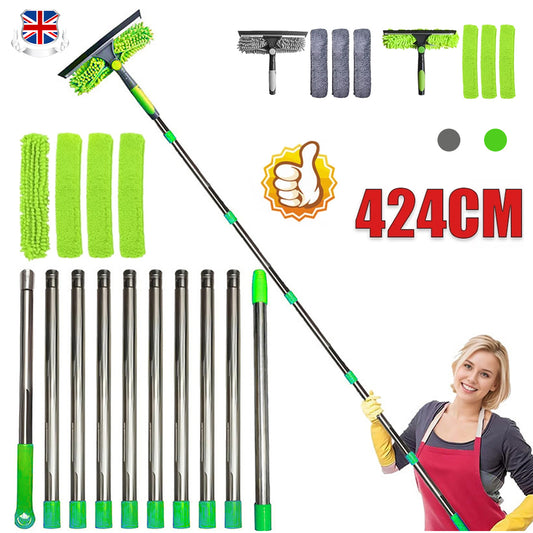Telescopic Extendable Window Cleaner Equipment Glass Cleaning 4.5m Squeegee