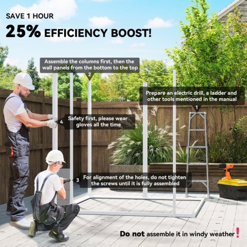 Outsunny 6×5ft Resin Garden Shed with Floor & Lockable Doors