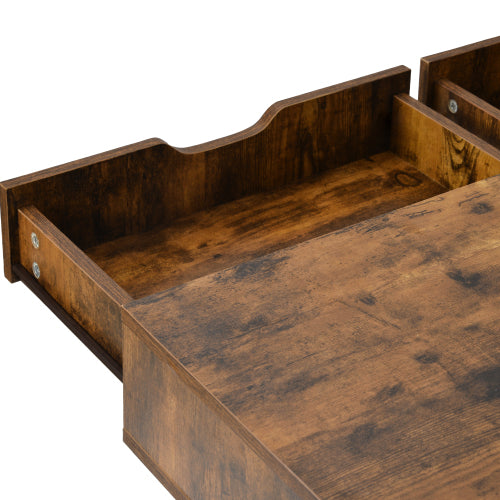 Industrial Computer Desk & Dressing Table with 2 Drawers | Home Office Workstation