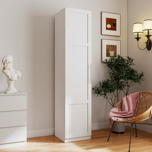 White Kitchen Pantry Cabinet – Freestanding Storage Cupboard with Doors & Shelves