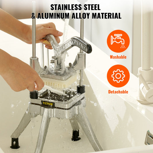 Commercial Chopper With 4 Replacement Blades For Restaurants & Home Kitchen