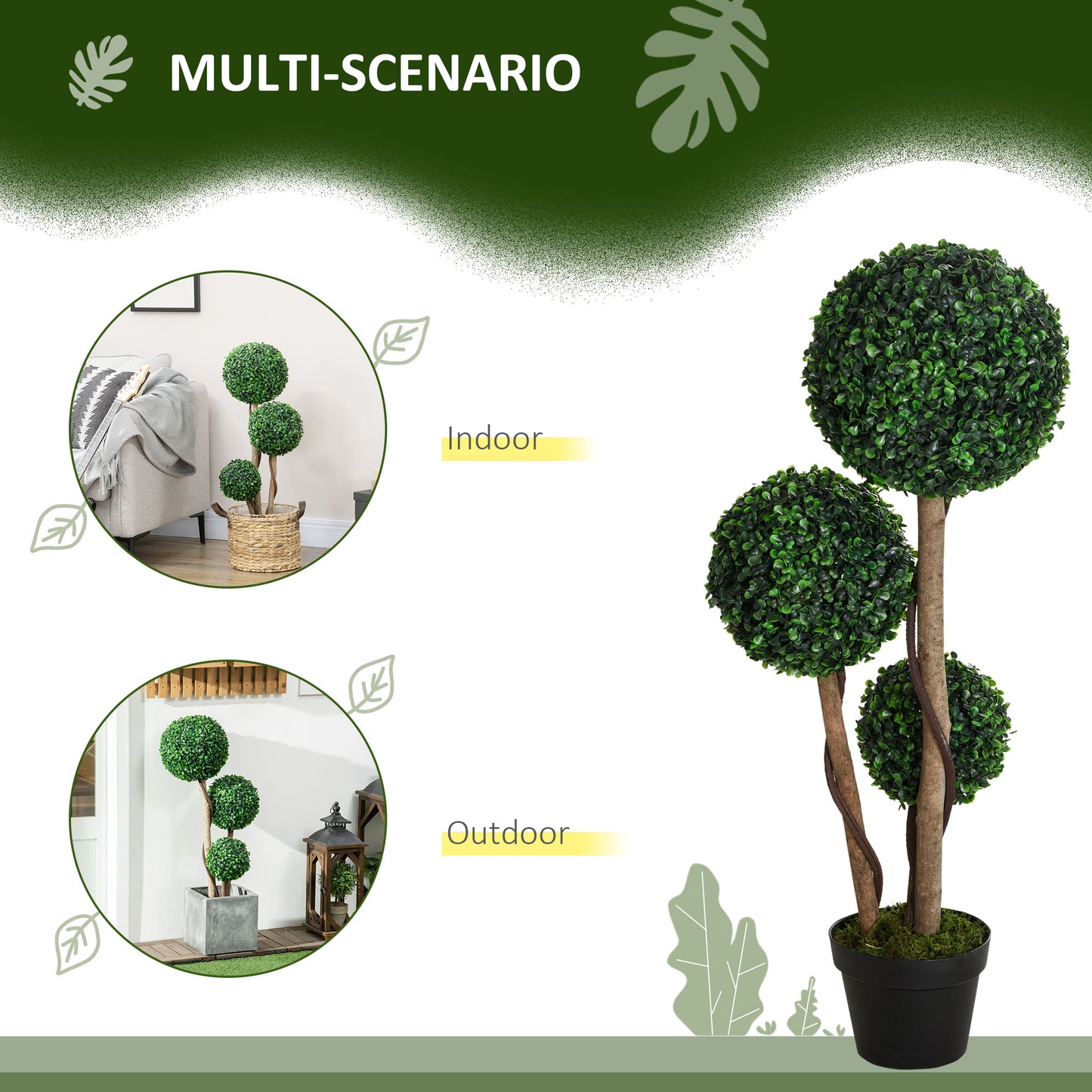 Artificial Boxwood Topiary Tree in Pot