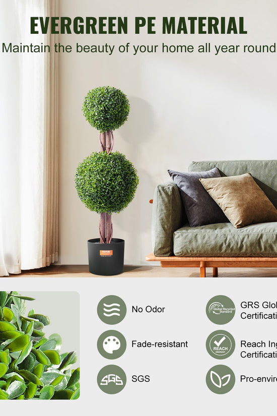 Artificial Boxwood Topiary Tree – 36” Double Ball (Set of 2)