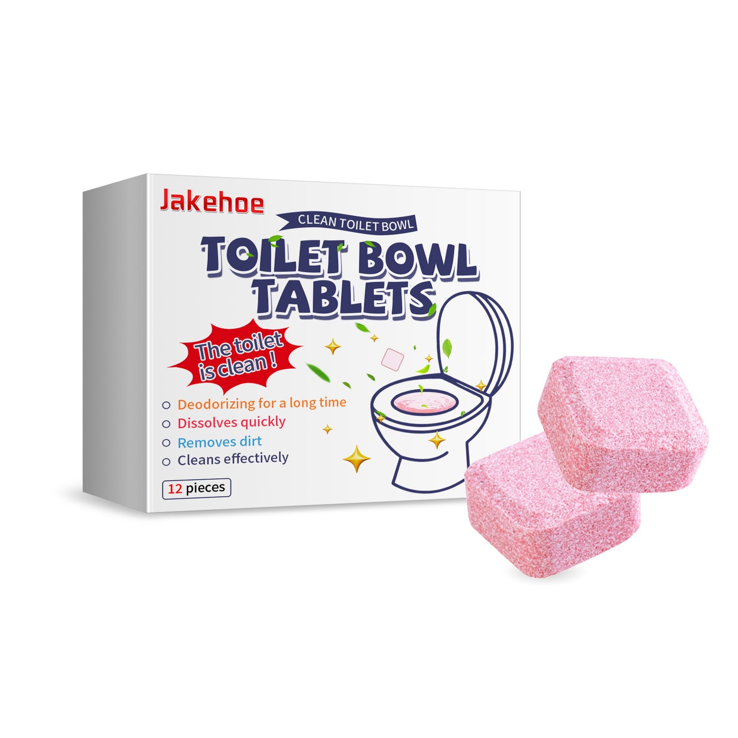 Effervescent Toilet Cleaning Tablets for Odor & Stain Removal