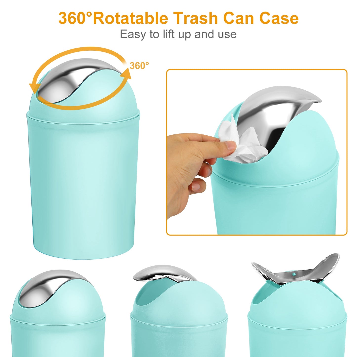 6-Piece Bathroom Accessories Set with Soap Dispenser & Trash Can
