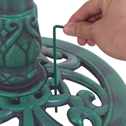 Outdoor Garden Green Pedestal Bird Bath and Feeder