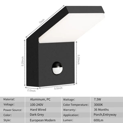 Outdoor LED Wall Light with Motion Sensor | Wall Mount Sconce