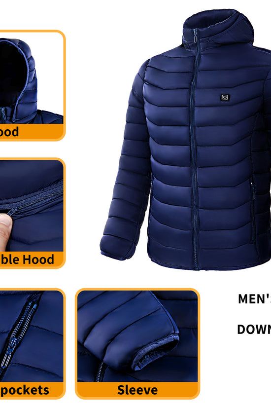 Men’s Heated Puffer Jacket – 9-Zone Electric Heating Coat
