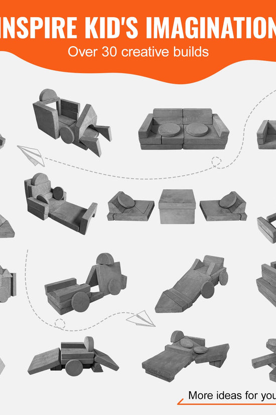 15-Piece Modular Play Couch for Kids – High-Density Foam Nugget Sofa for Play, Sleep & Creative Learning
