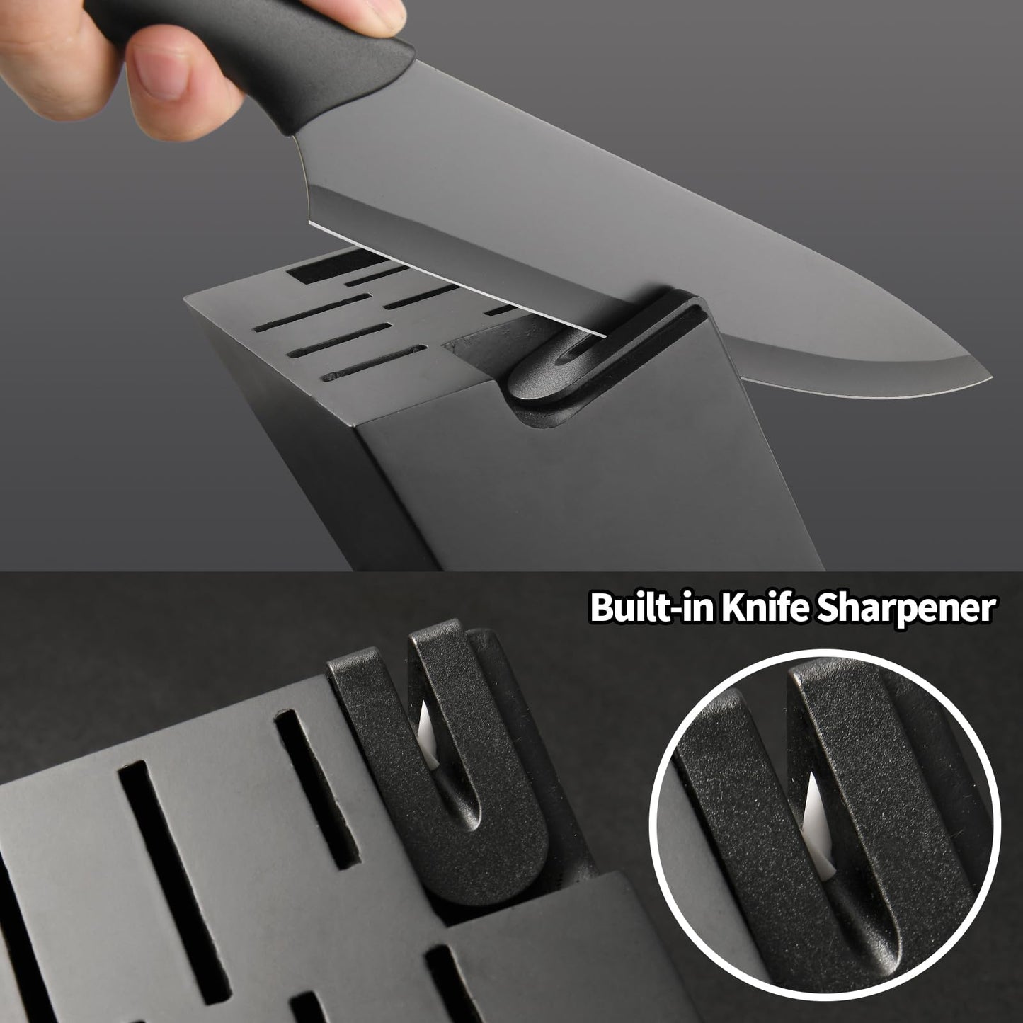 16 Pieces Kitchen Knife Block Set With Cutting Board