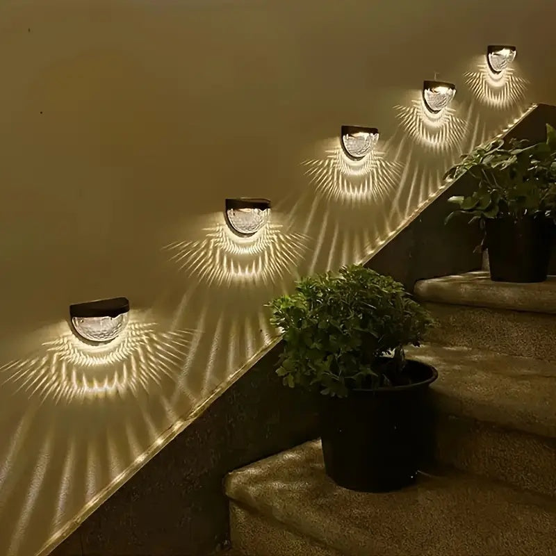 Solar Fence Lights Outdoor – 6 Pack Waterproof Deck & Stair Lights