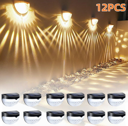 Solar Fence Lights Outdoor – 6 Pack Waterproof Deck & Stair Lights