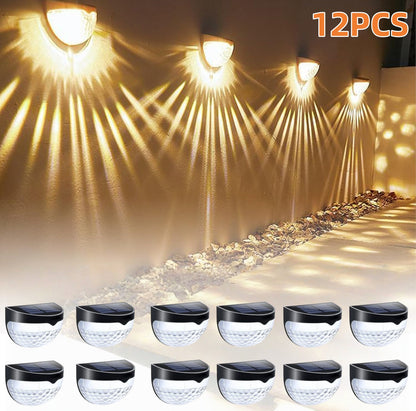 Solar Fence Lights Outdoor – 6 Pack Waterproof Deck & Stair Lights