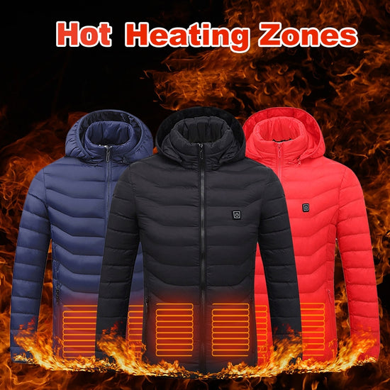 Men’s Heated Puffer Jacket – 9-Zone Electric Heating Coat