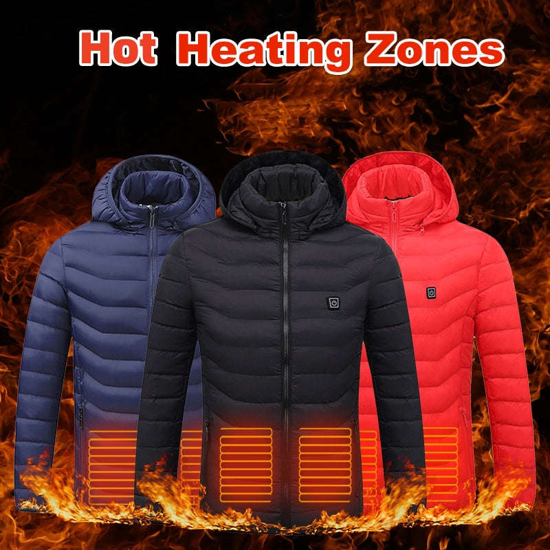 Men’s Heated Puffer Jacket – 9-Zone Electric Heating Coat