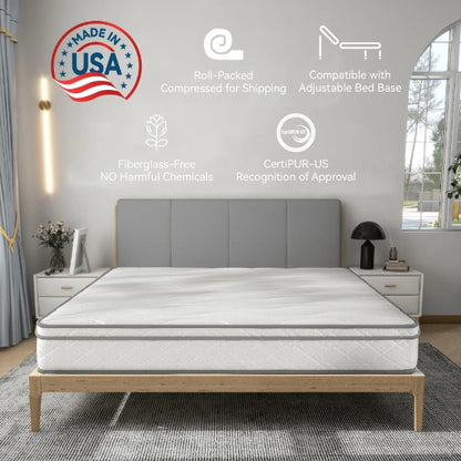 Full Size Mattress,12 Inch Hybrid Mattress