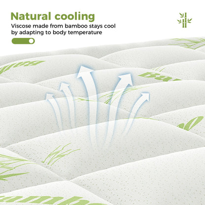 Mattress Protector, Thickened Mattress Pad With Bamboo Fiber Viscose Filling