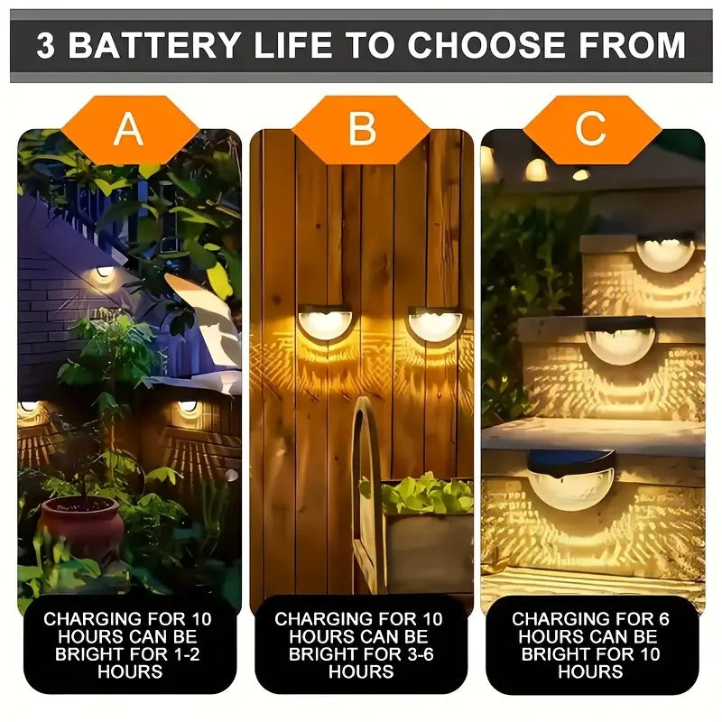 Solar Fence Lights Outdoor – 6 Pack Waterproof Deck & Stair Lights