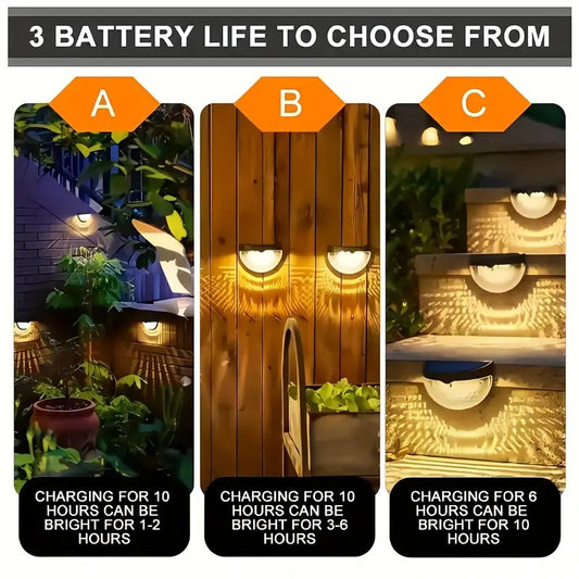 Solar Fence Lights Outdoor – 6 Pack Waterproof Deck & Stair Lights