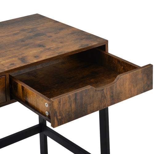 Industrial Computer Desk & Dressing Table with 2 Drawers | Home Office Workstation