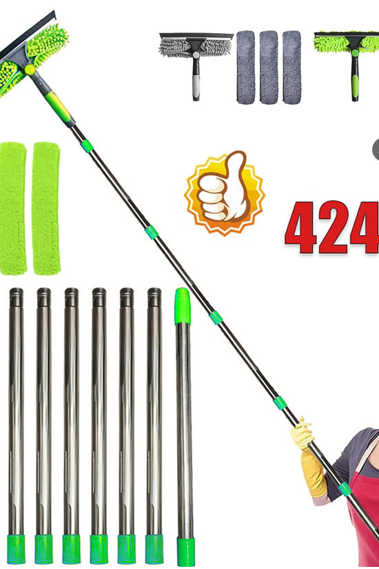 Telescopic Extendable Window Cleaner Equipment Glass Cleaning 4.5m Squeegee