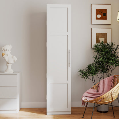 White Kitchen Pantry Cabinet – Freestanding Storage Cupboard with Doors & Shelves