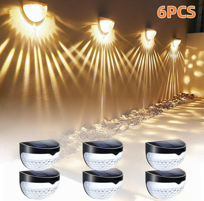 Solar Fence Lights Outdoor – 6 Pack Waterproof Deck & Stair Lights