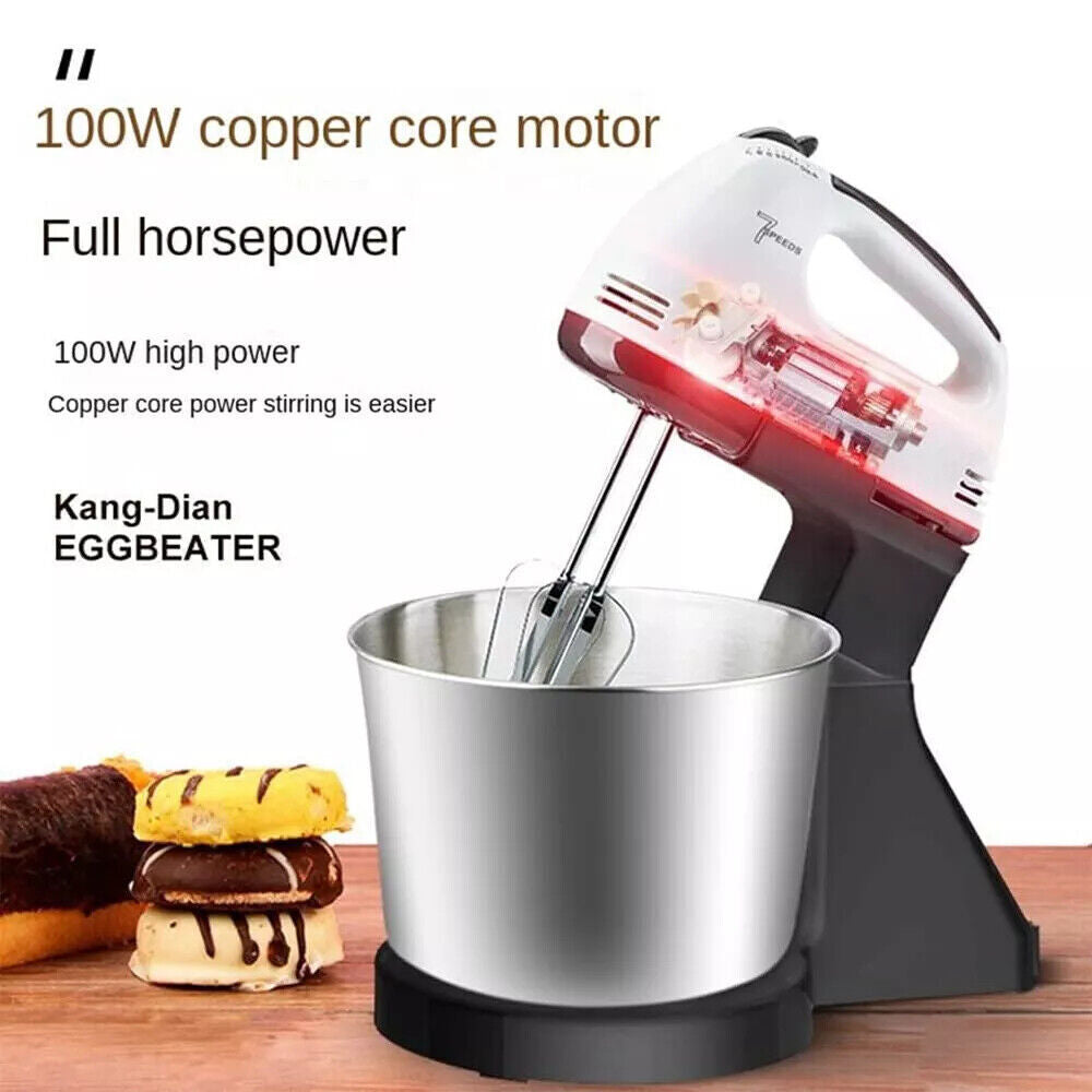 100W Electric Stand Mixer with Mixing Bowl – Cake, Dough & Batter Blender