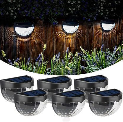Solar Fence Lights Outdoor – 6 Pack Waterproof Deck & Stair Lights