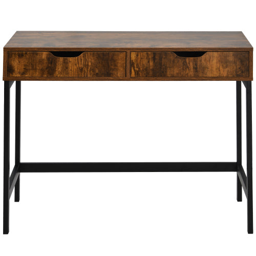 Industrial Computer Desk & Dressing Table with 2 Drawers | Home Office Workstation