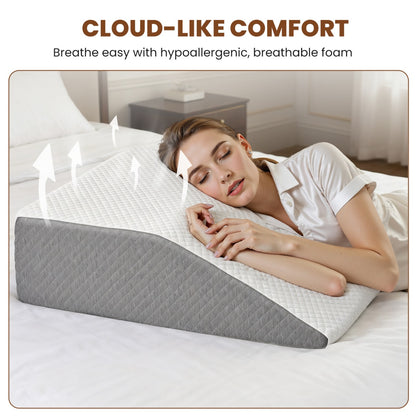 Wedge Pillow, Body Pillow , White& Grey