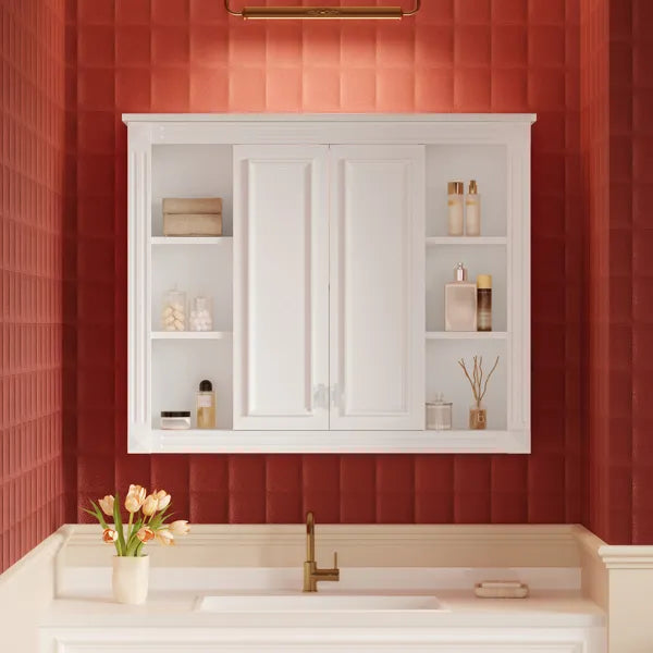 Wall-Mounted Medicine Cabinet with Adjustable Shelf & Soft-Close Door