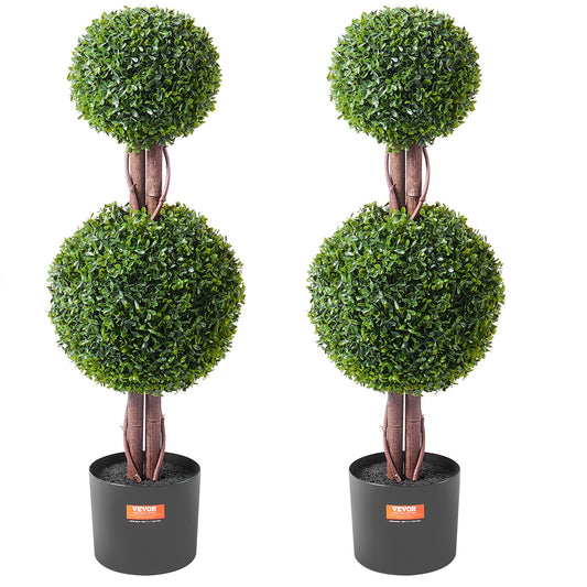 Artificial Boxwood Topiary Tree – 36” Double Ball (Set of 2)