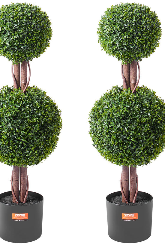 Artificial Boxwood Topiary Tree – 36” Double Ball (Set of 2)