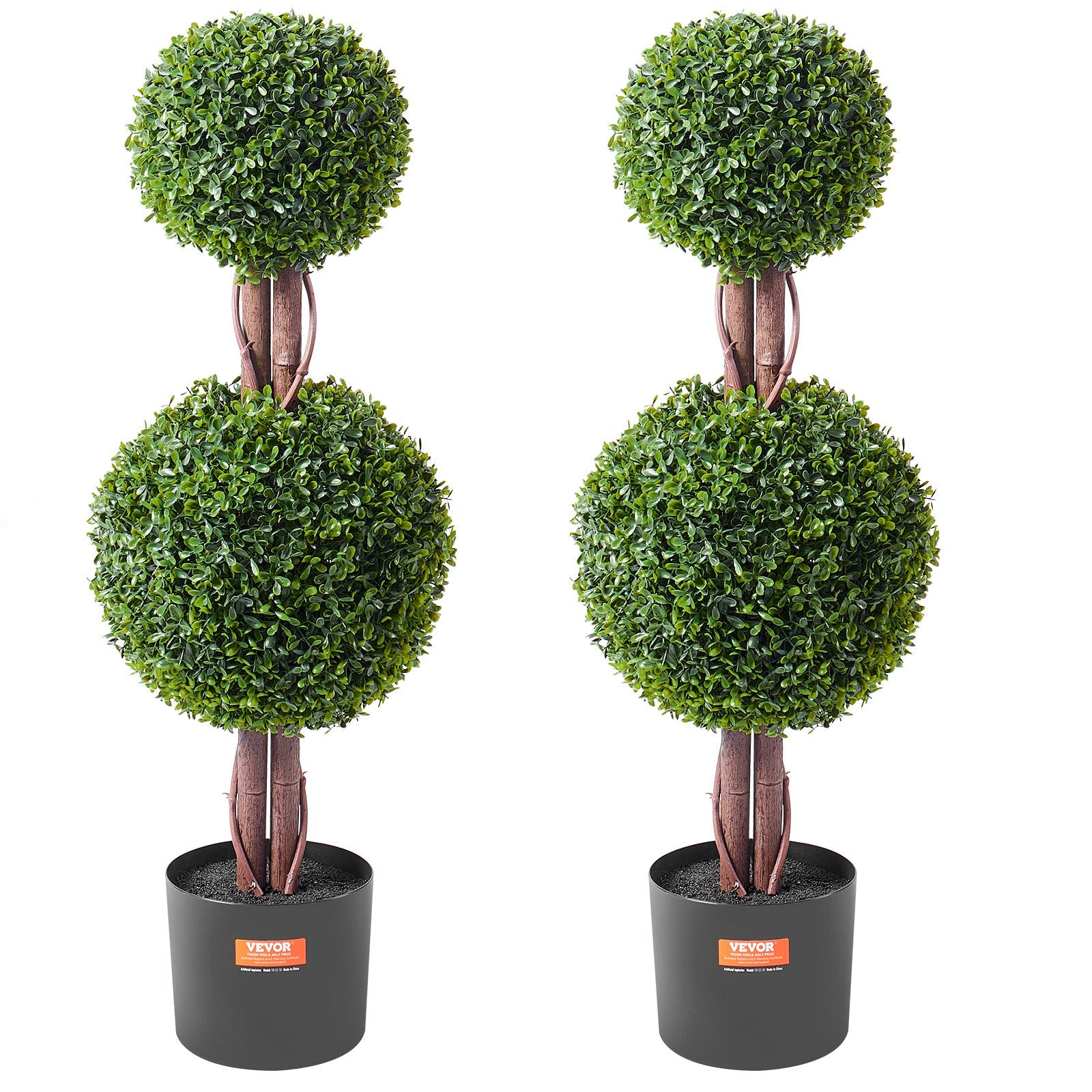 Artificial Boxwood Topiary Tree – 36” Double Ball (Set of 2)