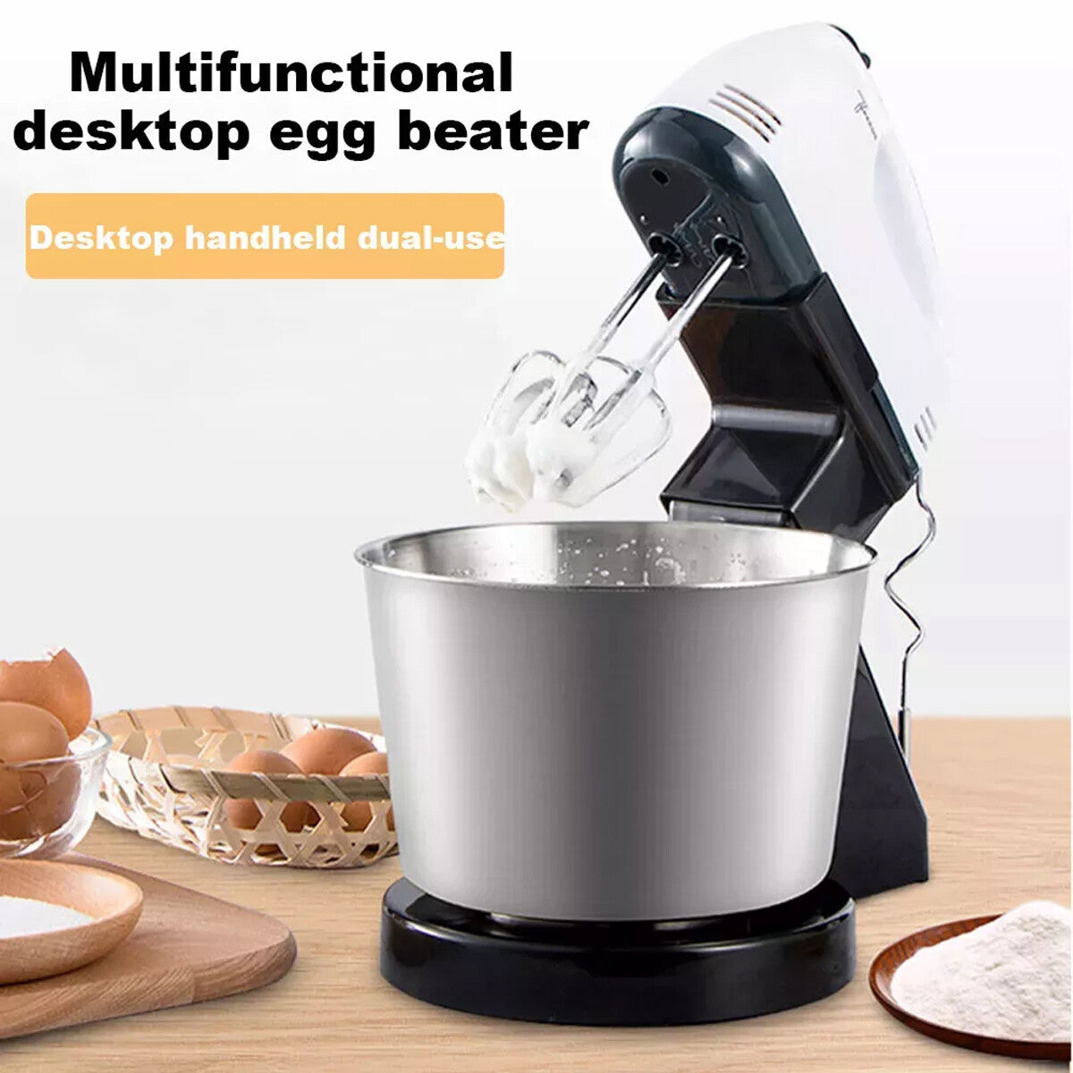 100W Electric Stand Mixer with Mixing Bowl – Cake, Dough & Batter Blender
