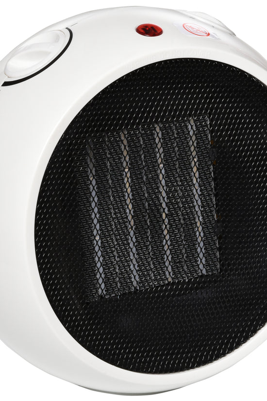 HOMCOM Ceramic Table Top Space Heater 900W/1500W – Portable Electric Heater with Thermostat & Safety Protection