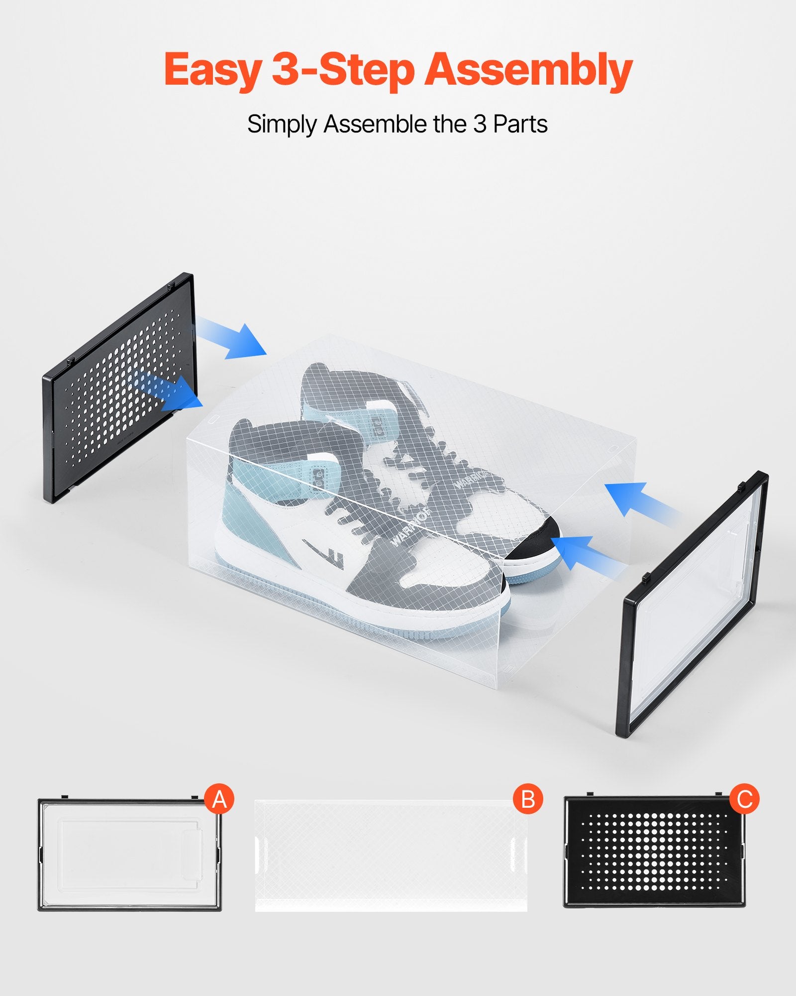 Stackable Shoe Storage Boxes (12 Pack) – Fits Up to UK Size 10.5