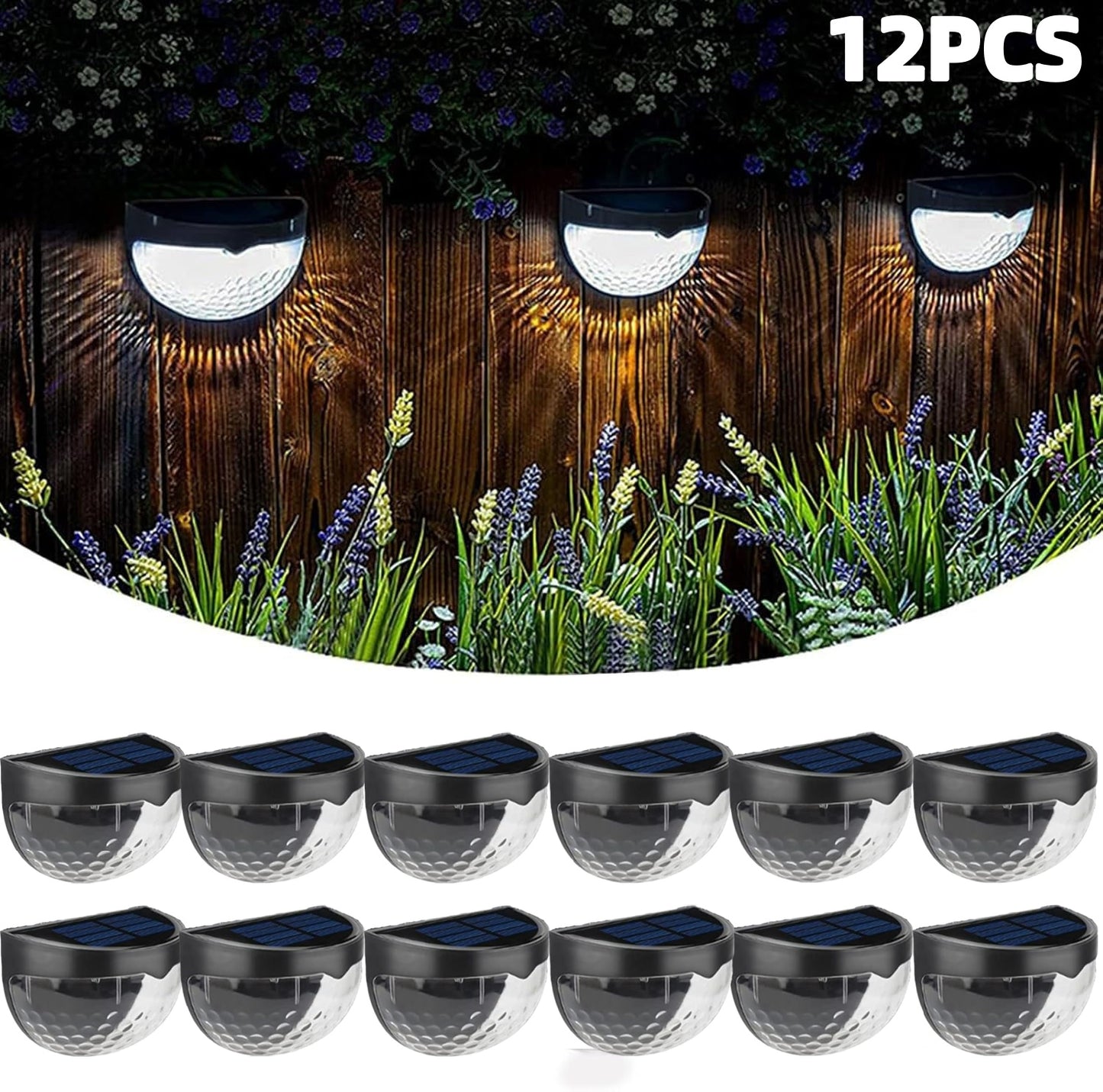 Solar Fence Lights Outdoor – 6 Pack Waterproof Deck & Stair Lights