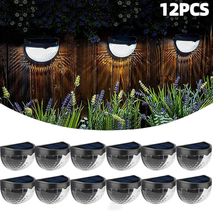 Solar Fence Lights Outdoor – 6 Pack Waterproof Deck & Stair Lights
