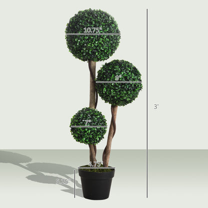 Artificial Boxwood Topiary Tree in Pot