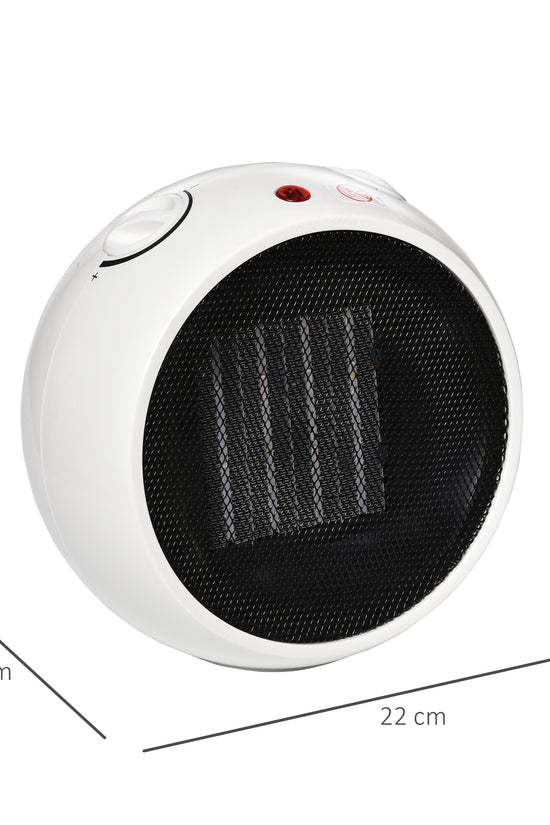 HOMCOM Ceramic Table Top Space Heater 900W/1500W – Portable Electric Heater with Thermostat & Safety Protection