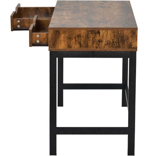 Industrial Computer Desk & Dressing Table with 2 Drawers | Home Office Workstation