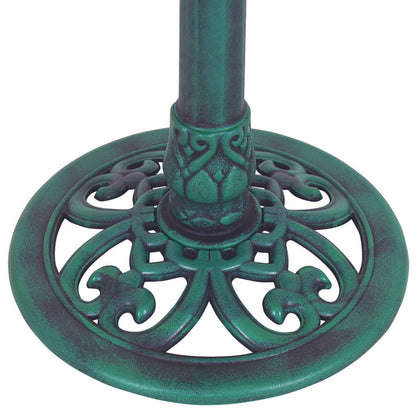 Outdoor Garden Green Pedestal Bird Bath and Feeder