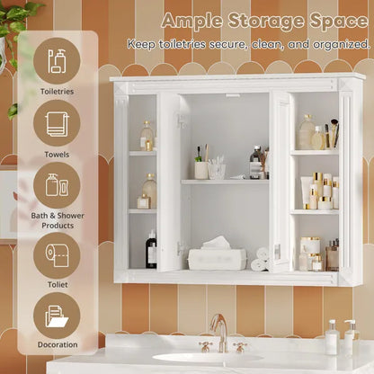 Wall-Mounted Medicine Cabinet with Adjustable Shelf & Soft-Close Door