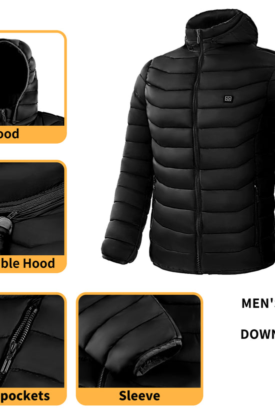 Men’s Heated Puffer Jacket – 9-Zone Electric Heating Coat