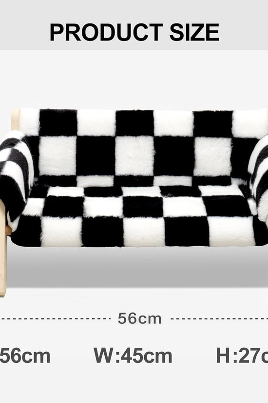 MEWOOFUN Raised Cat Bed with Wooden Legs – Soft Washable Cat Sofa for Indoor Cats & Kittens (56×45cm, 15kg Capacity)