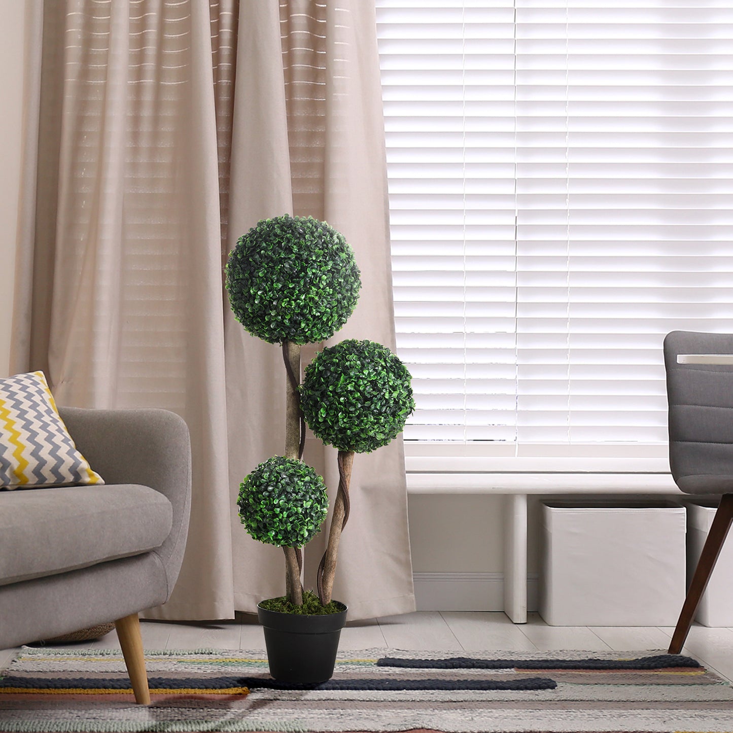 Artificial Boxwood Topiary Tree in Pot
