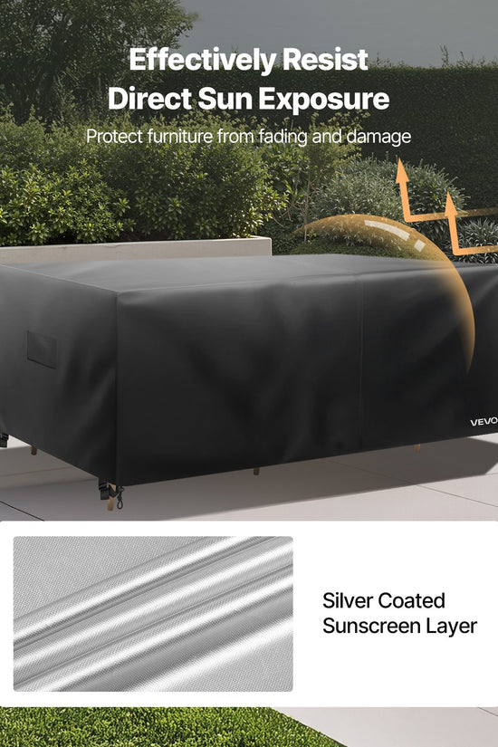 Heavy Duty Waterproof Patio Furniture Cover – Large Rectangular Table & Chairs